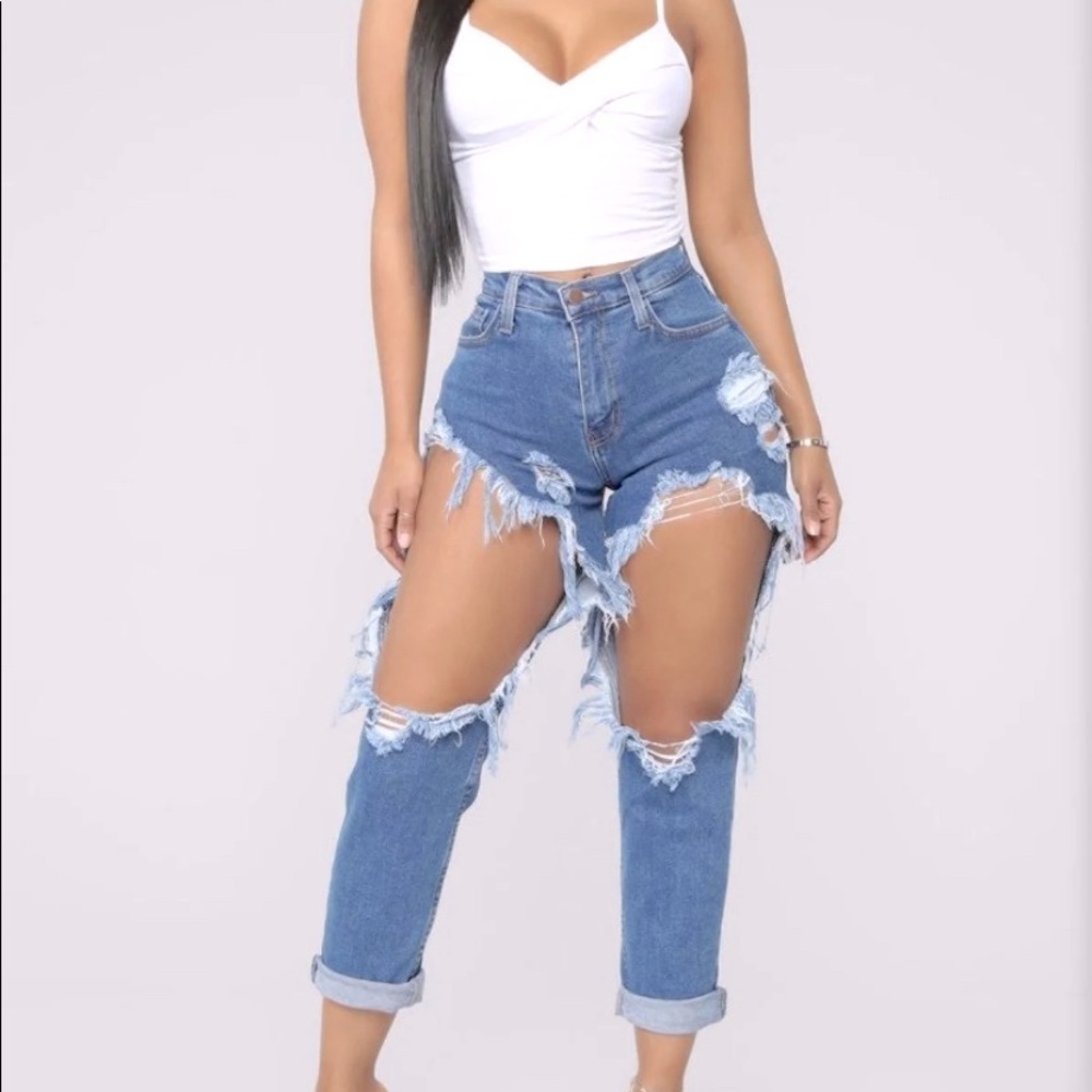 Open Thigh Jeans